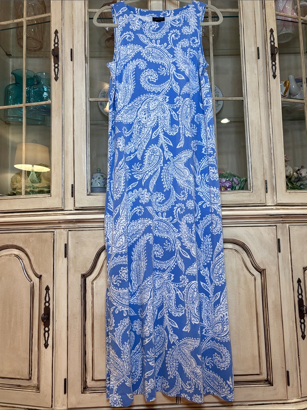J. Jill Wearever Collection Blue Paisley Maxi Dress